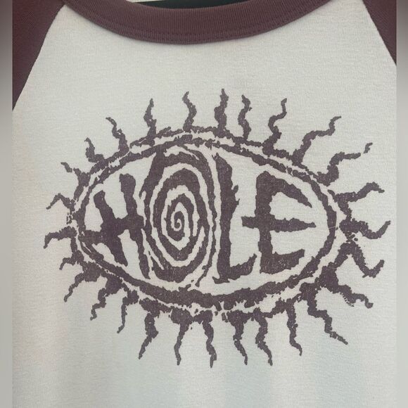 DAYDREAMER Free People Hole Sun Shrunken Long Sleeve Raglan Band Tee Medium NWT - Picture 7 of 8